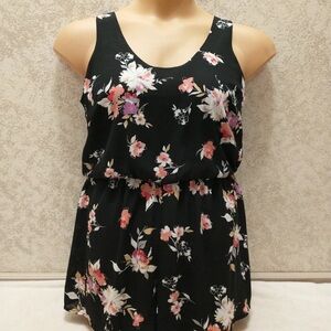 Lush Black Floral Romper